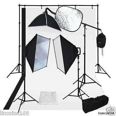 BW Backdrop Support Stand Photography Studio Video Softbox Lighting Kit Linco