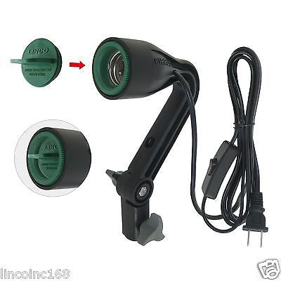 2 Pack Photography Umbrella Holders With AC Socket - Studio Light Stand Mount With On/Off Switch | E26/E27 Bulb Compatible
