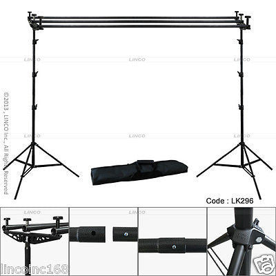 9x10 Triple Crossbar Background Support Stand Photo Studio Backdrop Stand  Kit