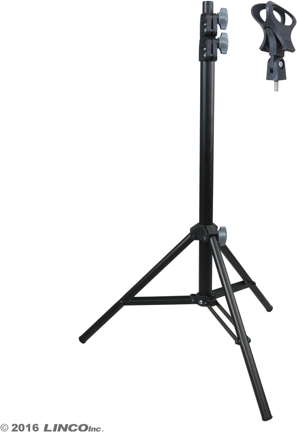 LINCO Adjustable Metal Microphone Stand with Carrying Bag Universal Mic Mount (2.5’ft-5’ft)-Black 8805