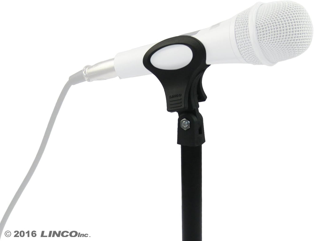 LINCO Adjustable Metal Microphone Stand with Carrying Bag Universal Mic Mount (2.5’ft-5’ft)-Black 8805