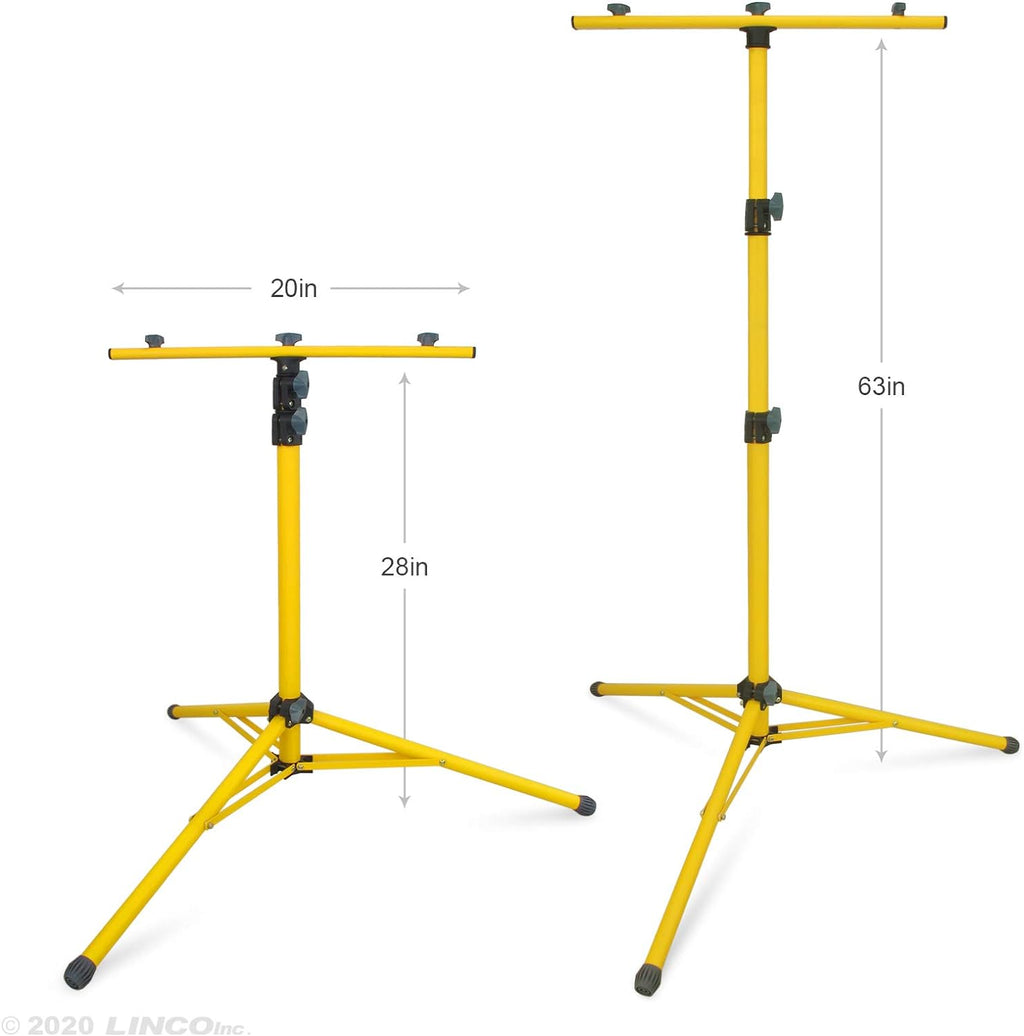 LINCO Tripod Stand LED Work Light Flood Light Heavy Duty Steel Stand Wide Base (Stand & Bar Only)