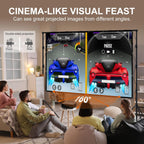 LINCO (150"/120") Projector Screen with Stand, Indoor Outdoor Movie Projector Screen 4K HD 16: 9 Wrinkle-Free Design with Carrying Bag for Backyard Movie Night