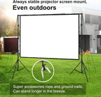 LINCO (150"/120") Projector Screen with Stand, Indoor Outdoor Movie Projector Screen 4K HD 16: 9 Wrinkle-Free Design with Carrying Bag for Backyard Movie Night