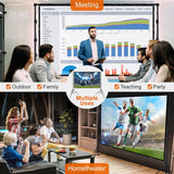 LINCO (150"/120") Projector Screen with Stand, Indoor Outdoor Movie Projector Screen 4K HD 16: 9 Wrinkle-Free Design with Carrying Bag for Backyard Movie Night
