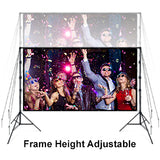 LINCO (150"/120") Projector Screen with Stand, Indoor Outdoor Movie Projector Screen 4K HD 16: 9 Wrinkle-Free Design with Carrying Bag for Backyard Movie Night