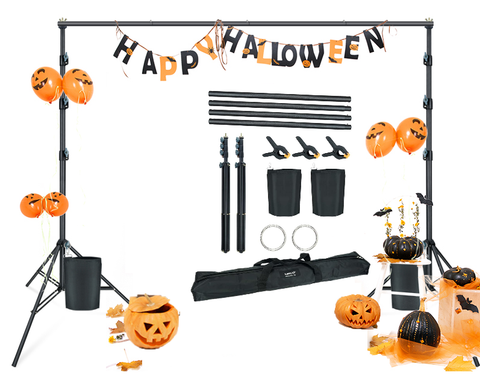 LINCO Photography 10ft Adjustable Photo Backdrop Stand 10x9ft Background Support System Kit with Carry Bag 4154-4236