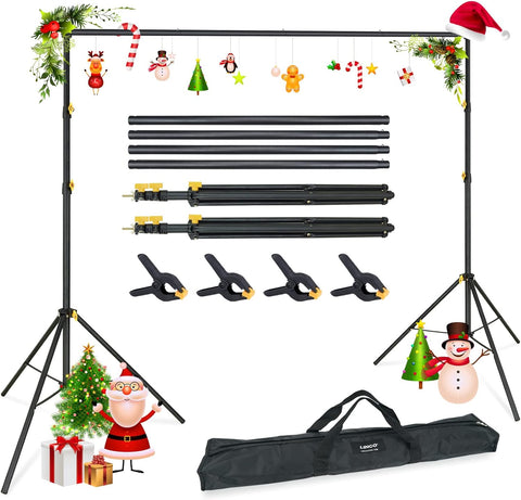 LINCO 10ft Adjustable Backdrop Support Stand Kit 10x6.5 Photography Photo Background Support System with Carrying Bag for Photo Party