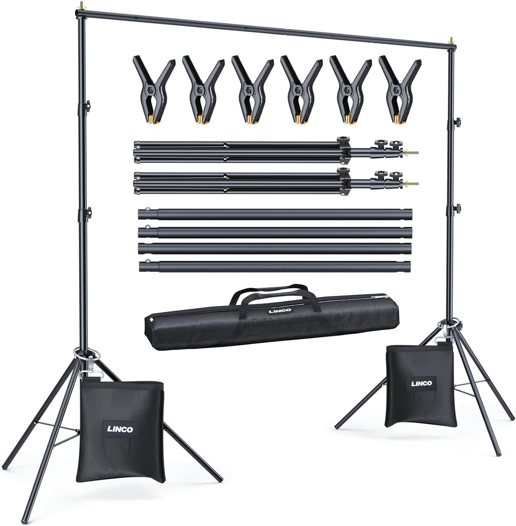 LINCO Adjustable Backdrop Stand for Parties Kit 10x7 Backdrop