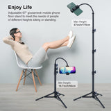 LINCO Adjustable iPhone Tripod Stand 67" Cellphone Tripod with Gooseneck Compatible with iPhone Android Camera for Vlogging, Travel, Live Streaming, Selfie, TikTok