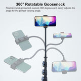 LINCO Adjustable iPhone Tripod Stand 67" Cellphone Tripod with Gooseneck Compatible with iPhone Android Camera for Vlogging, Travel, Live Streaming, Selfie, TikTok