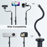 LINCO Adjustable iPhone Tripod Stand 67" Cellphone Tripod with Gooseneck Compatible with iPhone Android Camera for Vlogging, Travel, Live Streaming, Selfie, TikTok