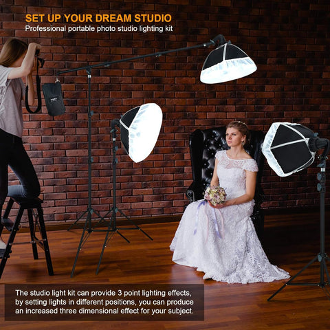 Softbox Kit, 500 x 700 mm, professionele fotostudiokit met 45W Softbox Kit, 500 x 700 mm, professionele fotostudiokit met 45W