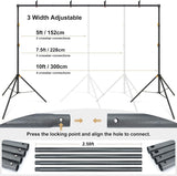 LINCO 10ft Adjustable Backdrop Support Stand Kit 10x6.5 Photography Photo Background Support System with Carrying Bag for Photo Party