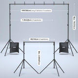 LINCO Adjustable Backdrop Stand for Parties Kit 10x7 Backdrop Photography Studio Photo Background Support System with Clamps, Sand Bag, Carry Bag 4172