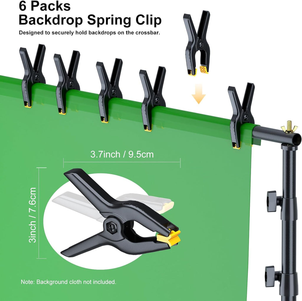 LINCO Adjustable Backdrop Stand for Parties Kit 10x7 Backdrop Photography Studio Photo Background Support System with Clamps, Sand Bag, Carry Bag 4172