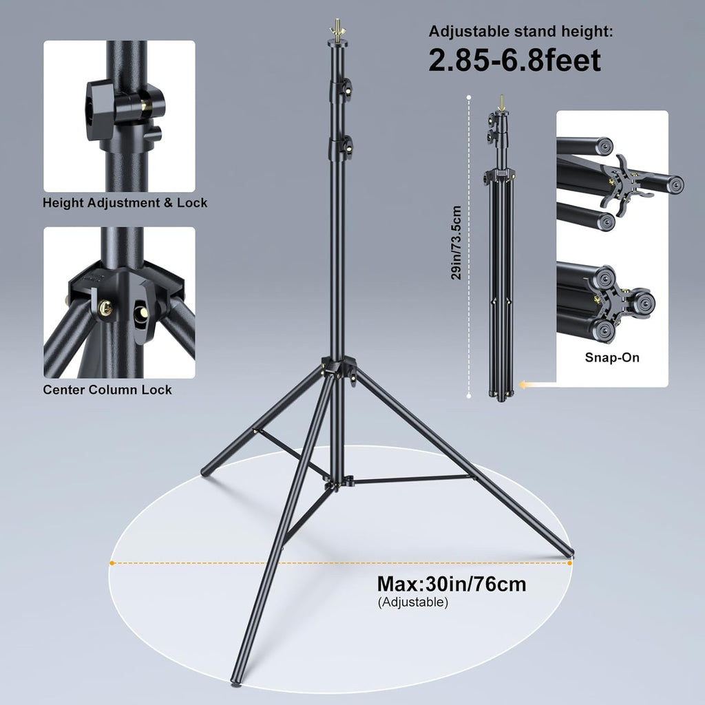 LINCO Adjustable Backdrop Stand for Parties Kit 10x7 Backdrop Photography Studio Photo Background Support System with Clamps, Sand Bag, Carry Bag 4172
