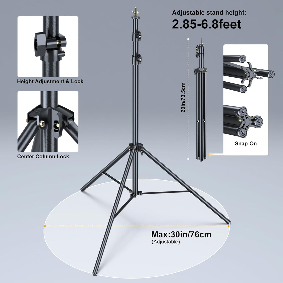 LINCO Adjustable Backdrop Stand for Parties Kit 10x7 Backdrop Photography Studio Photo Background Support System with Clamps, Sand Bag, Carry Bag 4172