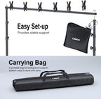LINCO Adjustable Backdrop Stand for Parties Kit 10x7 Backdrop Photography Studio Photo Background Support System with Clamps, Sand Bag, Carry Bag 4172
