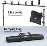 LINCO Adjustable Backdrop Stand for Parties Kit 10x7 Backdrop Photography Studio Photo Background Support System with Clamps, Sand Bag, Carry Bag 4172