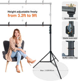 LINCO Photography 10ft Adjustable Photo Backdrop Stand 10x9ft Background Support System Kit with Carry Bag 4154-4236