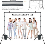 LINCO Photography 10ft Adjustable Photo Backdrop Stand 10x9ft Background Support System Kit with Carry Bag 4154-4236