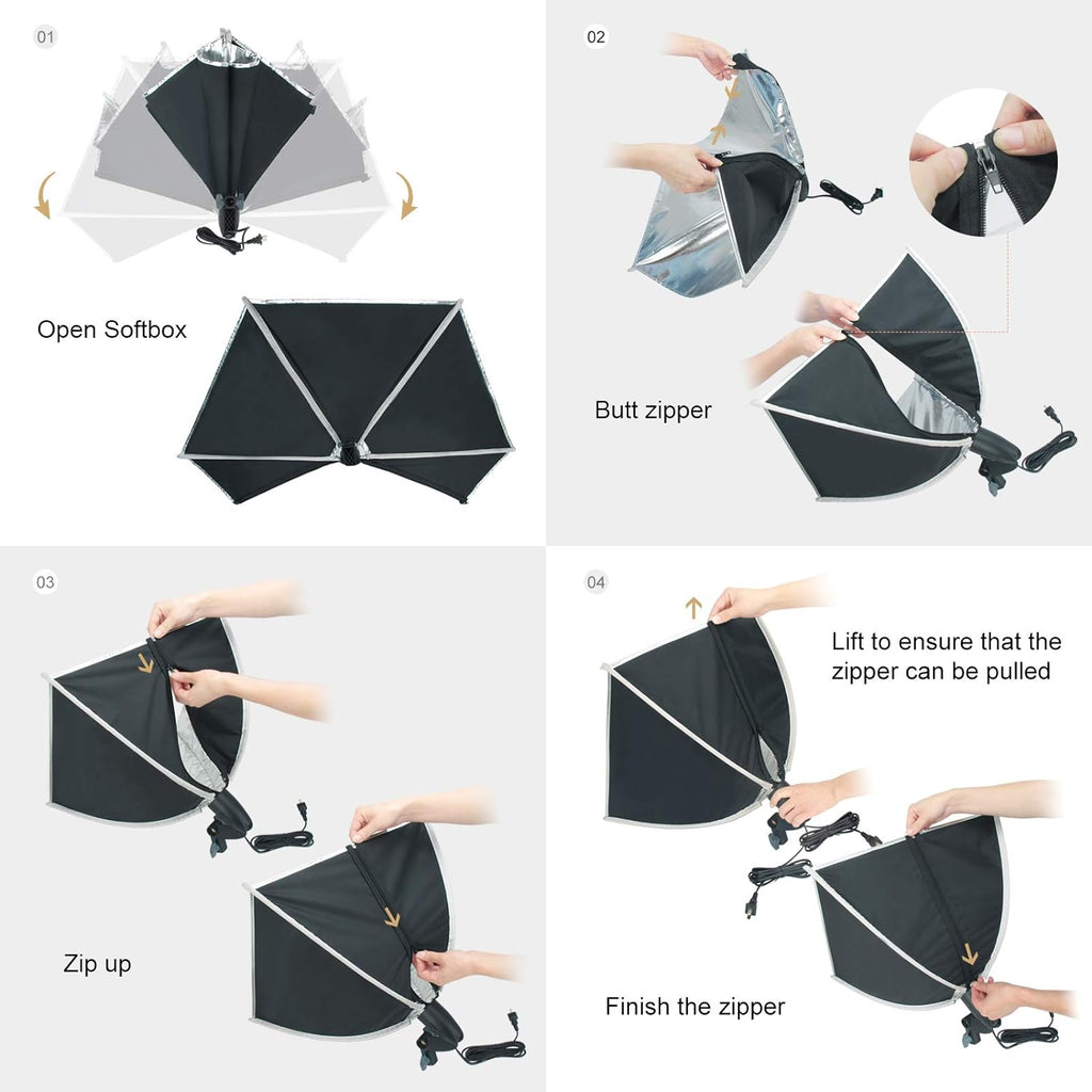 LINCO 2Pack Photography Softbox Lighting Kit Studio Light 20x28in Portable Continuous Light with E26/E27 800 Lumens Bulbs for Video