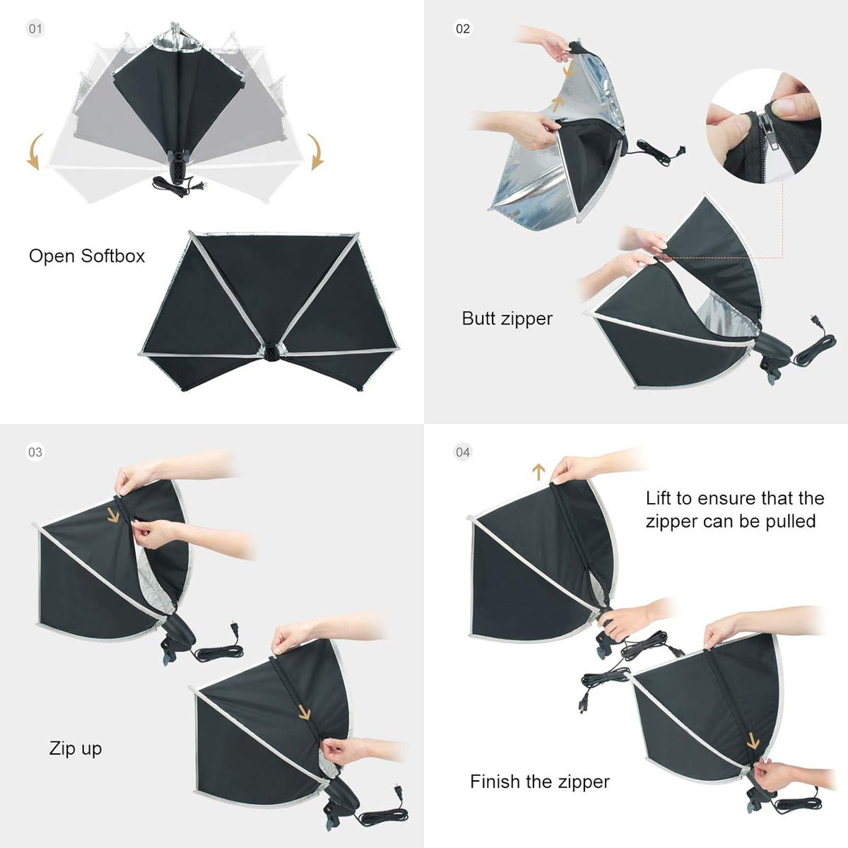 LINCO 2Pack Photography Softbox Lighting Kit Studio Light 20x28in Portable Continuous Light with E26/E27 800 Lumens Bulbs for Video