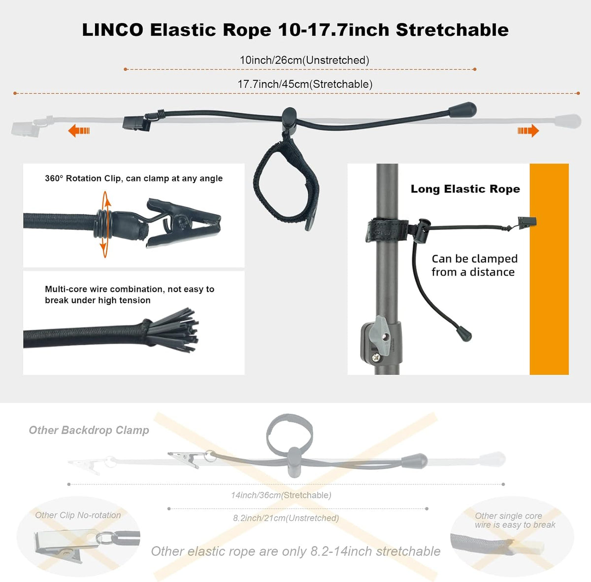 LINCO 12Pack Backdrop Clamp Adjustable Heavy Duty Black Clamps for Photo Studio Backdrop Muslin, Camera Flash Brackets, Photo Backdrop Background Support Equipment