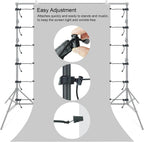 LINCO 12Pack Backdrop Clamp Adjustable Heavy Duty Black Clamps for Photo Studio Backdrop Muslin, Camera Flash Brackets, Photo Backdrop Background Support Equipment