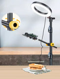 LINCO Overhead Phone Mount 10" Ring Light Tripod Stand Boom Arm for Video Photo