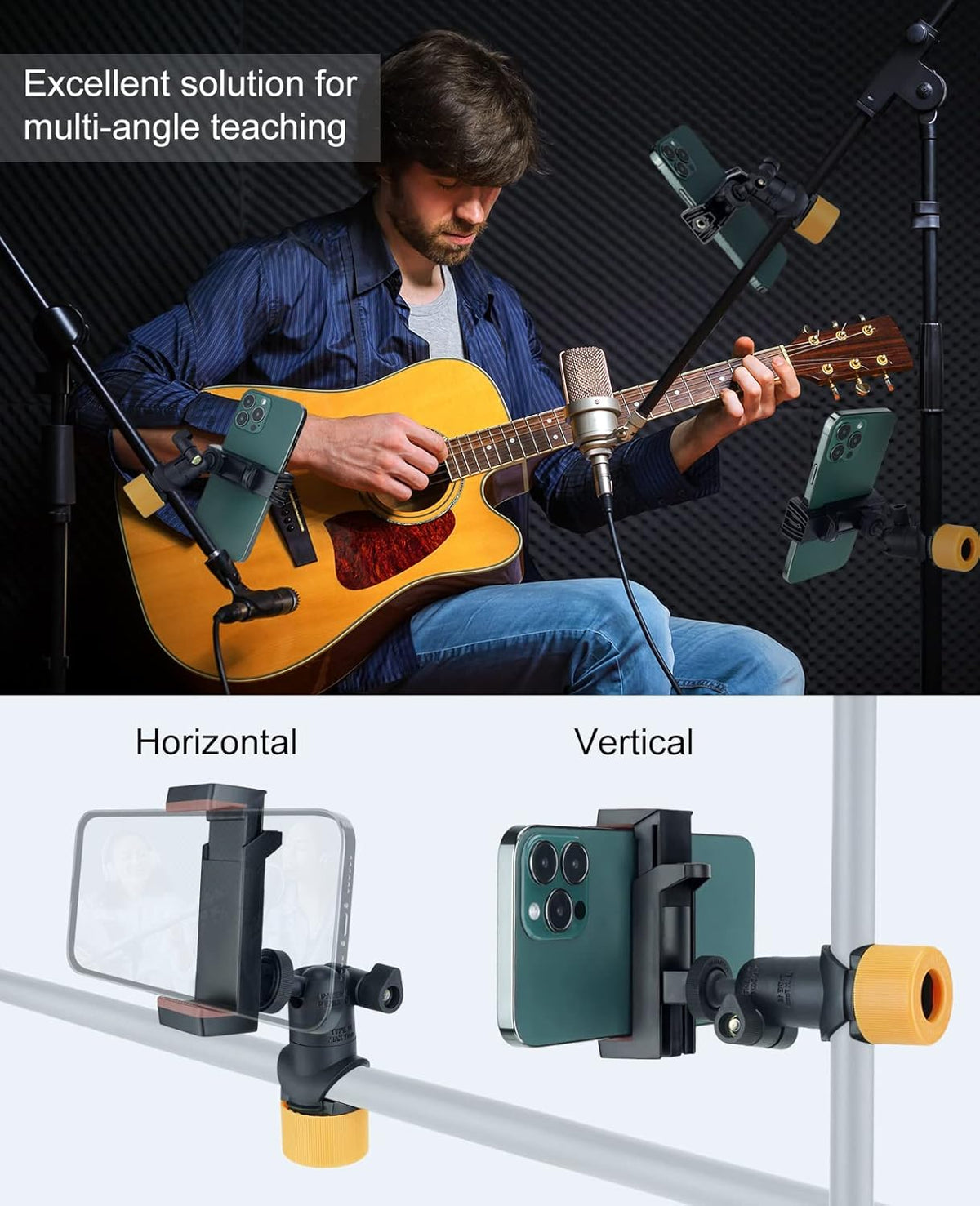 LINCO Universal Microphone Mic Stand Phone Holder Mount for Smartphone iPhone