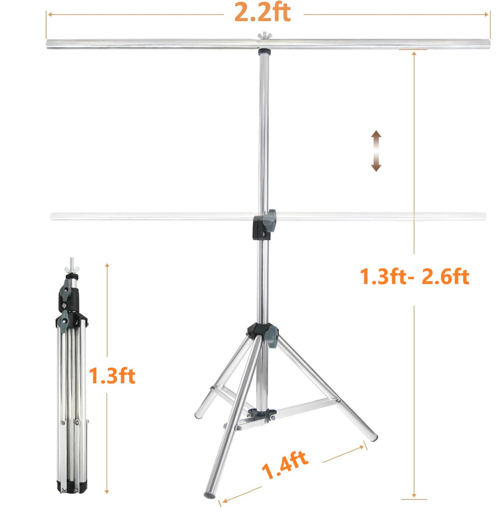 LINCO Silver Photography Backdrop Background Support Stand 2.2x2.6ft Table Top