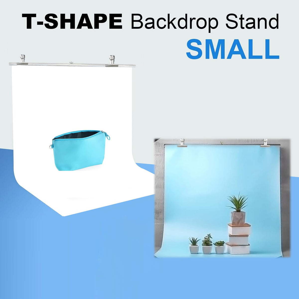 LINCO Silver Photography Backdrop Background Support Stand 2.2x2.6ft Table Top