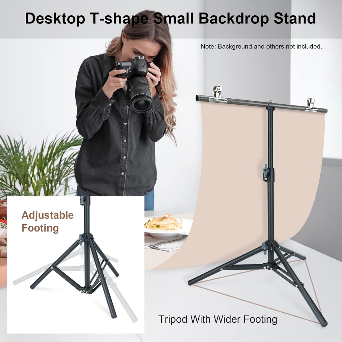 LINCO TableTop 2.2x2.6ft T Shape Photography Backdrop Background Support Stand