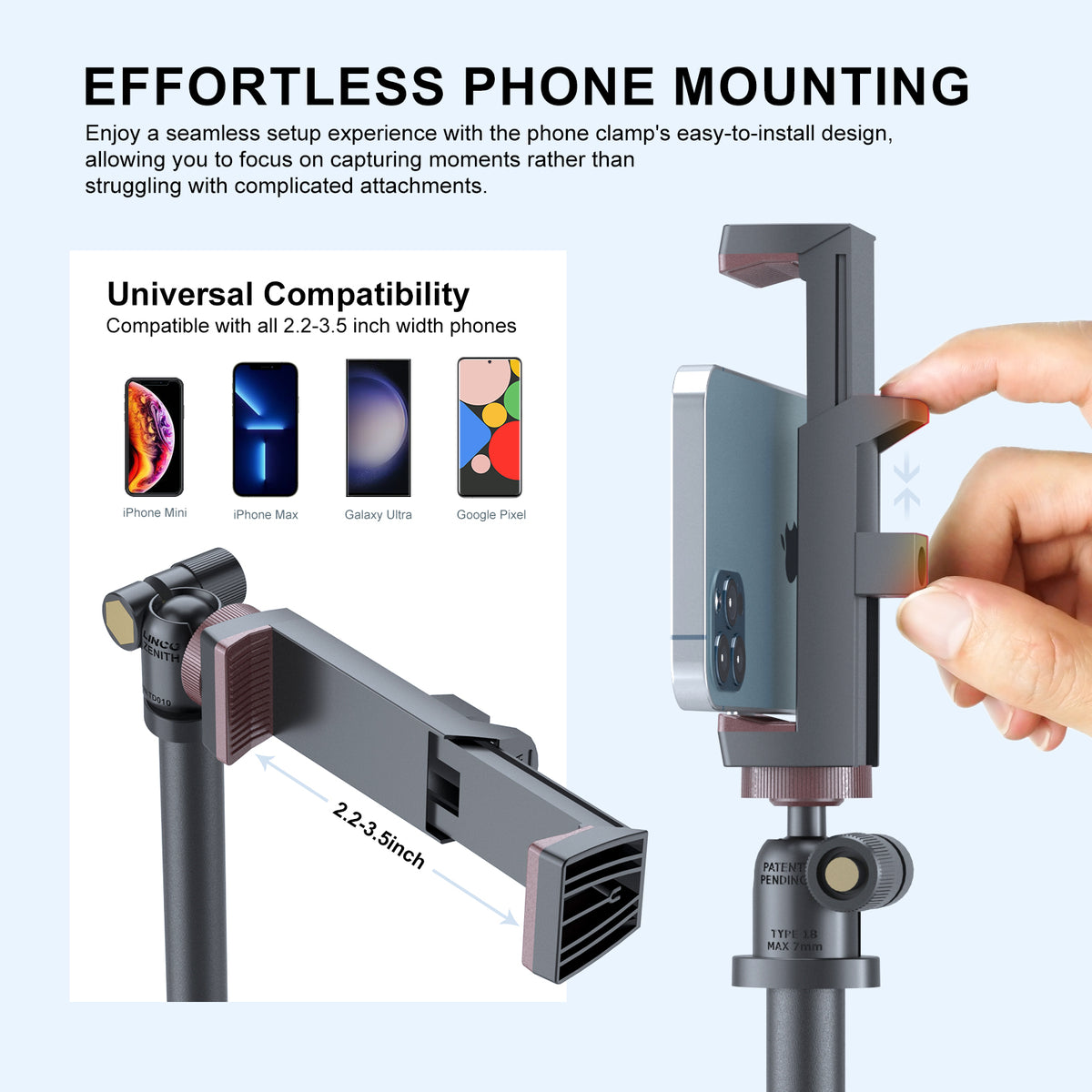 Selfie Stick & Tripod LINCO, Integrated, Heavy Duty, Lightweight, Bluetooth Remote for Apple & Android Devices, Separable Tripod Feet, Extends to 52", Black