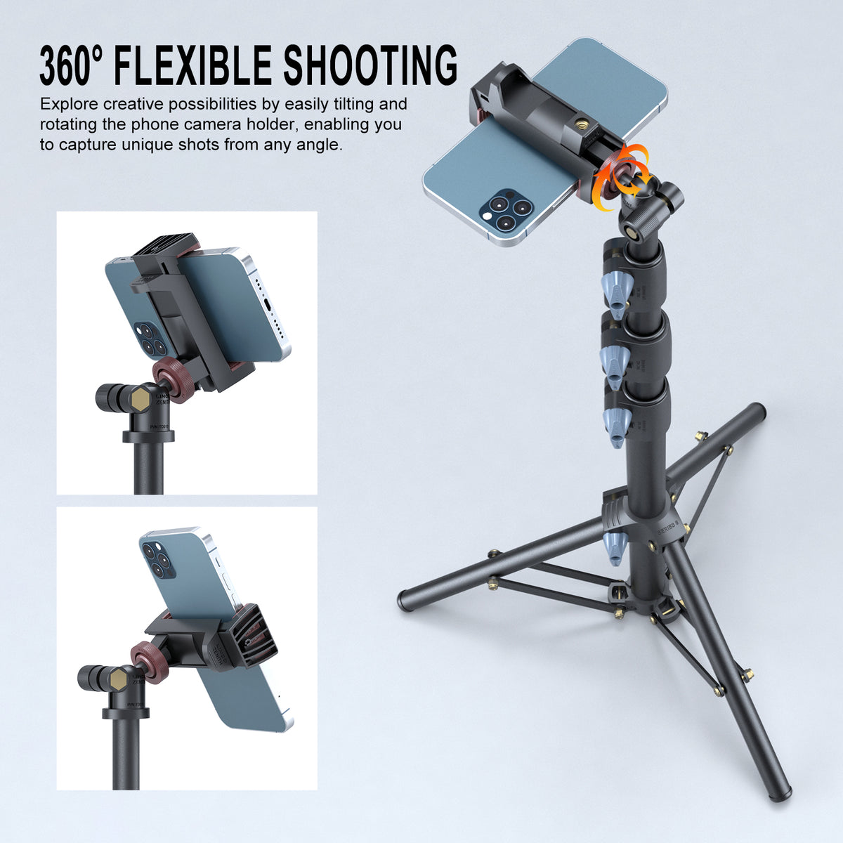 Selfie Stick & Tripod LINCO, Integrated, Heavy Duty, Lightweight, Bluetooth Remote for Apple & Android Devices, Separable Tripod Feet, Extends to 52", Black
