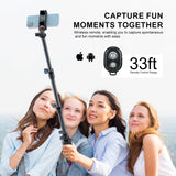Selfie Stick & Tripod LINCO, Integrated, Heavy Duty, Lightweight, Bluetooth Remote for Apple & Android Devices, Separable Tripod Feet, Extends to 52", Black