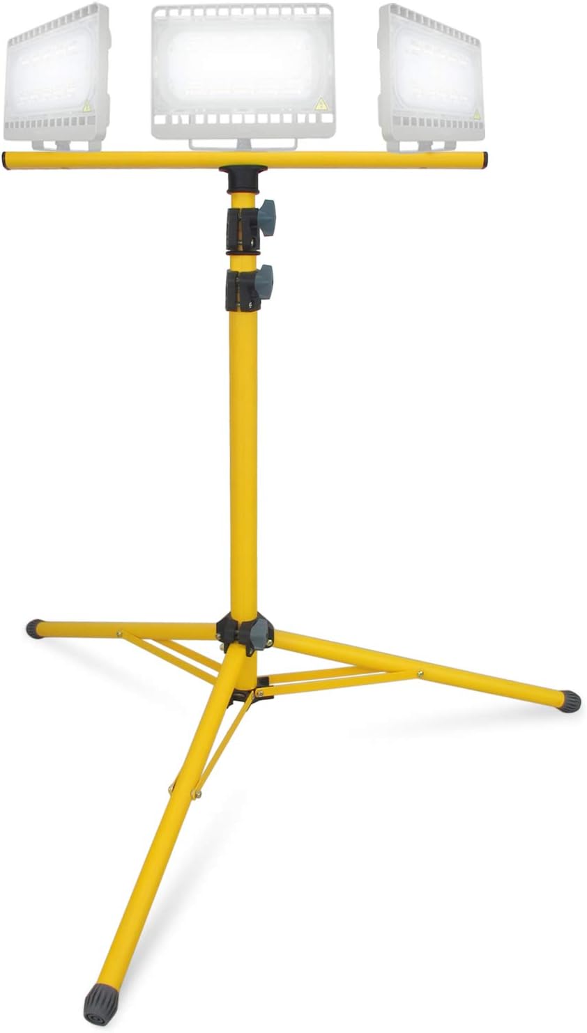 LINCO Tripod Stand LED Work Light Flood Light Heavy Duty Steel Stand Wide Base (Stand & Bar Only)
