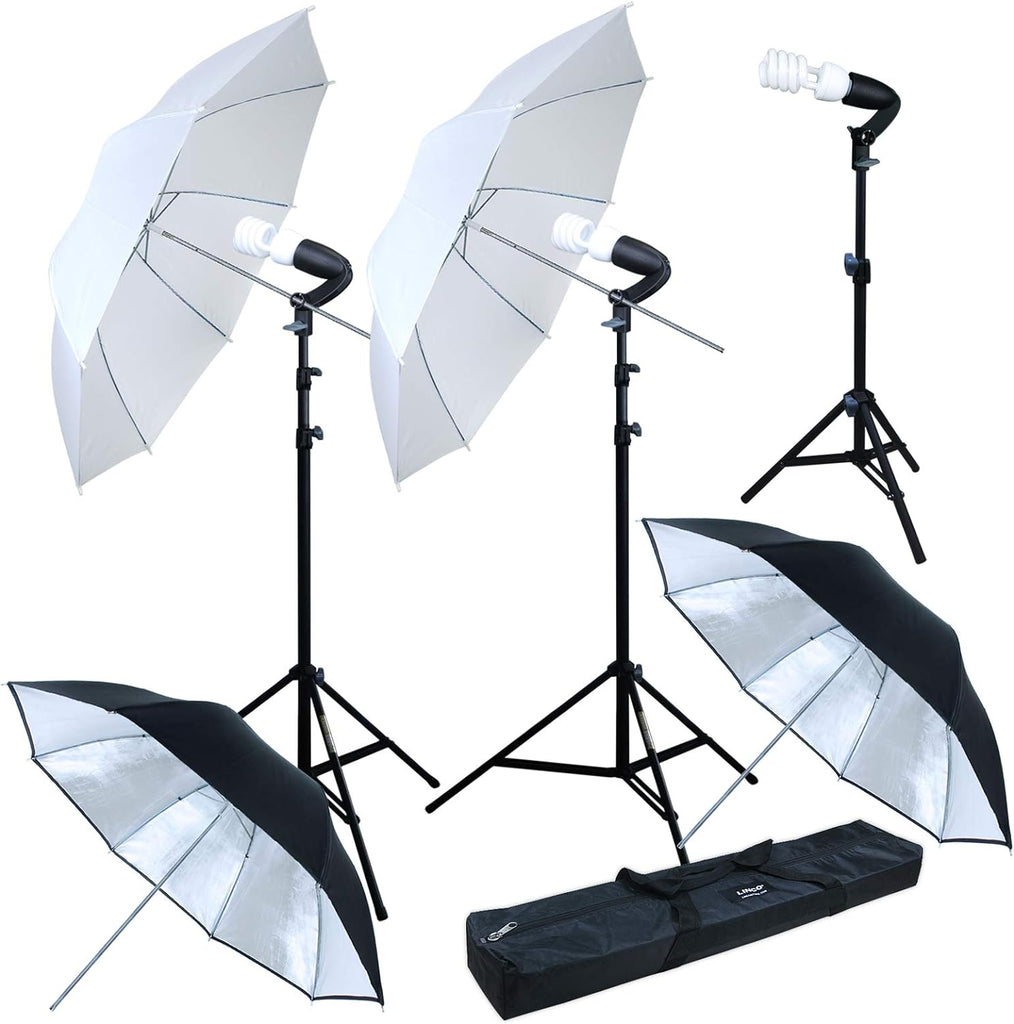 LINCO Photo Studio Lighting 600W Umbrella Continuous Lighting Kit for Video Photography AM126