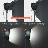 LINCO Lincostore Photo Video Studio Light Kit AM169 - Including 3 Color Backdrops (Black/White/Green) Background Screen