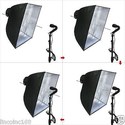 Lighting Muslin Backdrop Stand Studio Kit Photography Backdrop 3 Light Bulb