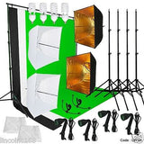 Photography Backdrop stand 3 Muslins Studio Lighting Light Softbox Kit Linco