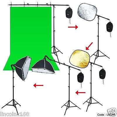 Pro Photo Studio Softbox Lighting Boom Arm Stand Video Hair Light Kit