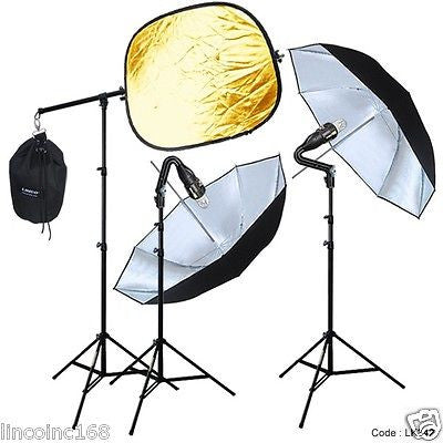 Photography Video Strobe Flash Light Lighting Slave Boom Stand Kit