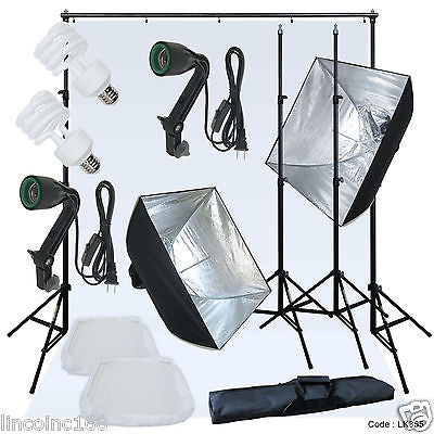 Linco Lincstore Complete Studio Lighting Backdrop Stand Background Light Kit