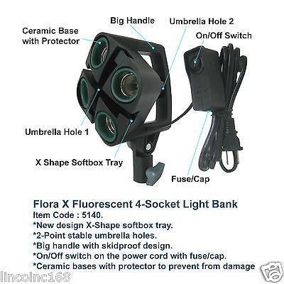 24" Studio Lighting Photography Light Kit Linco Flora X