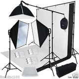 9x13 BW Backdrop Support Stand Photography Studio Video Softbox Lighting 3Kit