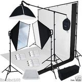 9x13 BW Backdrop Support Stand Photography Studio Video Softbox Lighting 3Kit