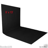 9'x13' Black Photography Backdrop Photo Stand Muslin Background Support Kit